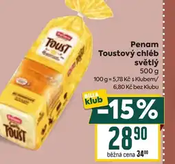 Billa Penam Toustový chléb světlý nabídka