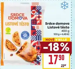Billa Srdce domova Listové těsto nabídka