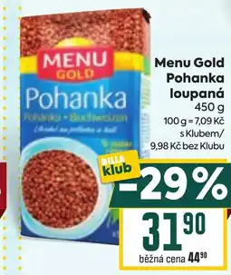 Billa Menu Gold Pohanka loupaná nabídka