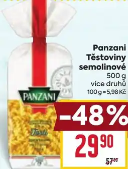Billa Panzani Těstoviny semolinové nabídka