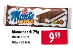 Qanto Monte snack nabídka