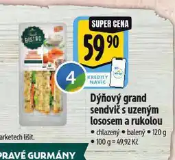 Albert Dýňový grand sendvič s uzeným lososem a rukolou nabídka