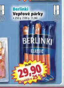 Berlinki vepřové párky