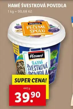 Lidl Hamé švestková povidla nabídka