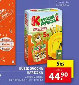 Lidl Kubík ovocná kapsička nabídka