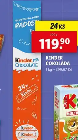Lidl Kinder čokoláda nabídka