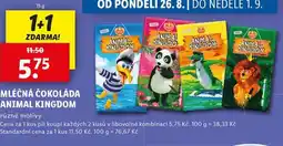Lidl Mléčná čokoláda animal kingdom nabídka