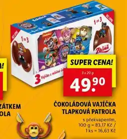 Lidl Čokoládová vajíčka tlapková patrola nabídka