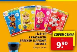 Lidl Lízátko s práskacím práškem tlapková patrola nabídka