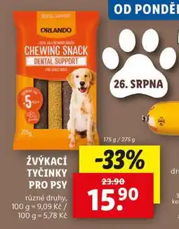 Lidl Orlando žvýkací tyčinky pro psy nabídka