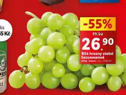 Lidl Bílé hrozny stolní bezsemenné nabídka