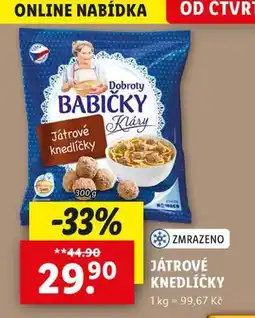 Lidl Játrové knedlíčky nabídka