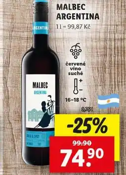 Lidl Malbec argentina nabídka