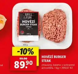 Lidl Hovězí burger steak nabídka