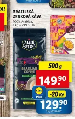 Lidl Brazilská zrnková káva nabídka