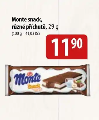 Bala Monte snack nabídka