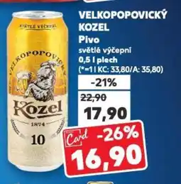 Kaufland VELKOPOPOVICKÝ KOZEL Pivo nabídka