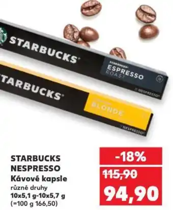 Kaufland STARBUCKS NESPRESSO Kávové kapsle nabídka