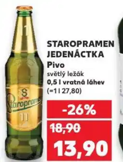 Kaufland STAROPRAMEN JEDENÁCTKA Pivo nabídka