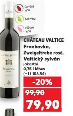 Kaufland CHÂTEAU VALTICE Frankovka, Zweigeltrebe rosé, Valtický sylván nabídka