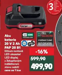 Kaufland Aku baterie 20 V 2 Ah PAP 20 B1 nabídka