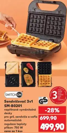 Kaufland Sendvičovač 3v1 SM-B0201 nabídka
