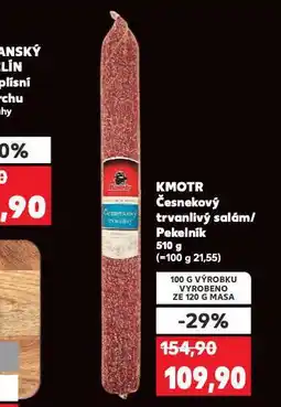 Kaufland Kmotr česnekový trvanlivý salám nabídka