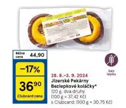 Tesco Jizerské pekárny bezlepkové koláčky nabídka