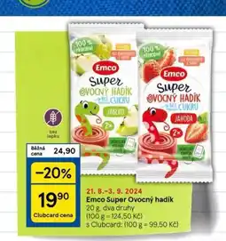 Tesco Emco super ovocný hadík nabídka