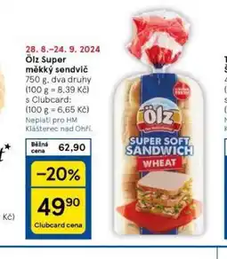 Tesco Olz super měkký sendvič nabídka