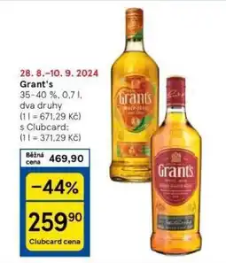 Tesco Grant's triple wood whisky nabídka