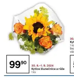 Tesco Kytice slunečnice a růže nabídka