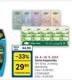 Tesco Tento papírové kapesníky nabídka