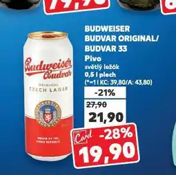 Kaufland Pivo budweiser budvar original nabídka