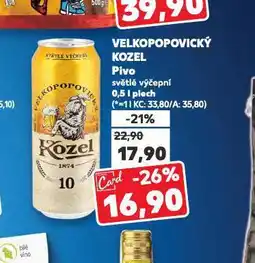 Kaufland Pivo velkopopovický kozel 10 nabídka