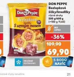 Kaufland Don peppe bezlepkové šišky / knedlíky nabídka