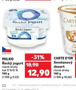 Kaufland Milko řecký jogurt nabídka