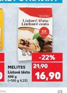 Melites listové těsto