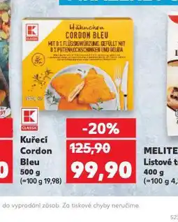 Kaufland Kuřecí cordon bleu nabídka