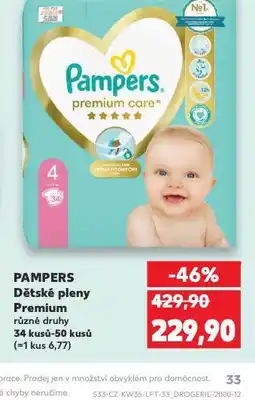 Kaufland Pampers dětské plenky nabídka