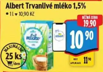 Albert Albert Trvanlivé mléko 1,5% nabídka