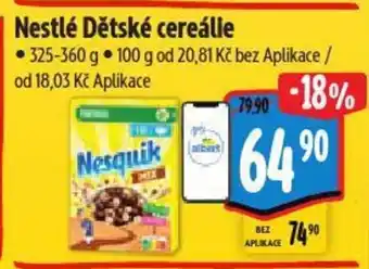 Albert NESTLE Dětské cereálie nabídka