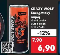 Kaufland CRAZY WOLF Energetický nápoj nabídka