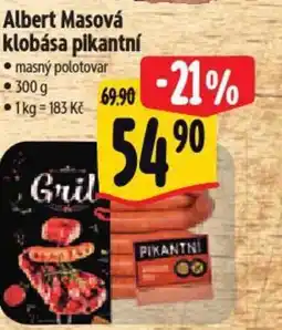 Albert Albert Masová klobása pikantni nabídka