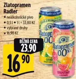 Albert ZLATOPRAMEN Radler nabídka