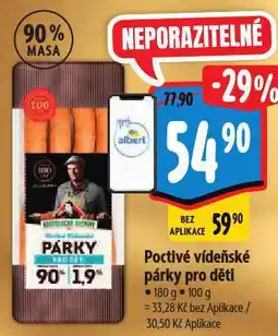 Albert Poctivé vídeňské párky pro děti nabídka