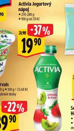 Albert Activia jogurtový nápoj nabídka