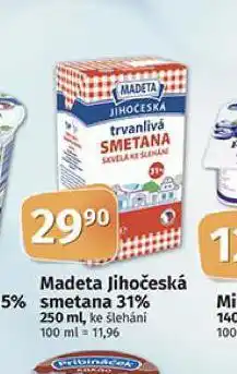 Coop Madeta jihočeská smetana 31% nabídka