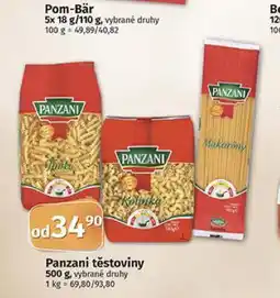 Coop Panzani těstoviny nabídka