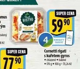 Albert Cornetti rigati s kuřetem gyros nabídka